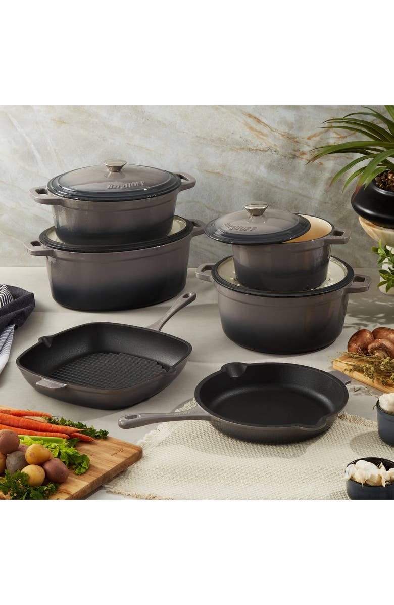 BergHOFF Neo Cast Iron 10-Piece Cookware Set, Alternate, color, Oyster