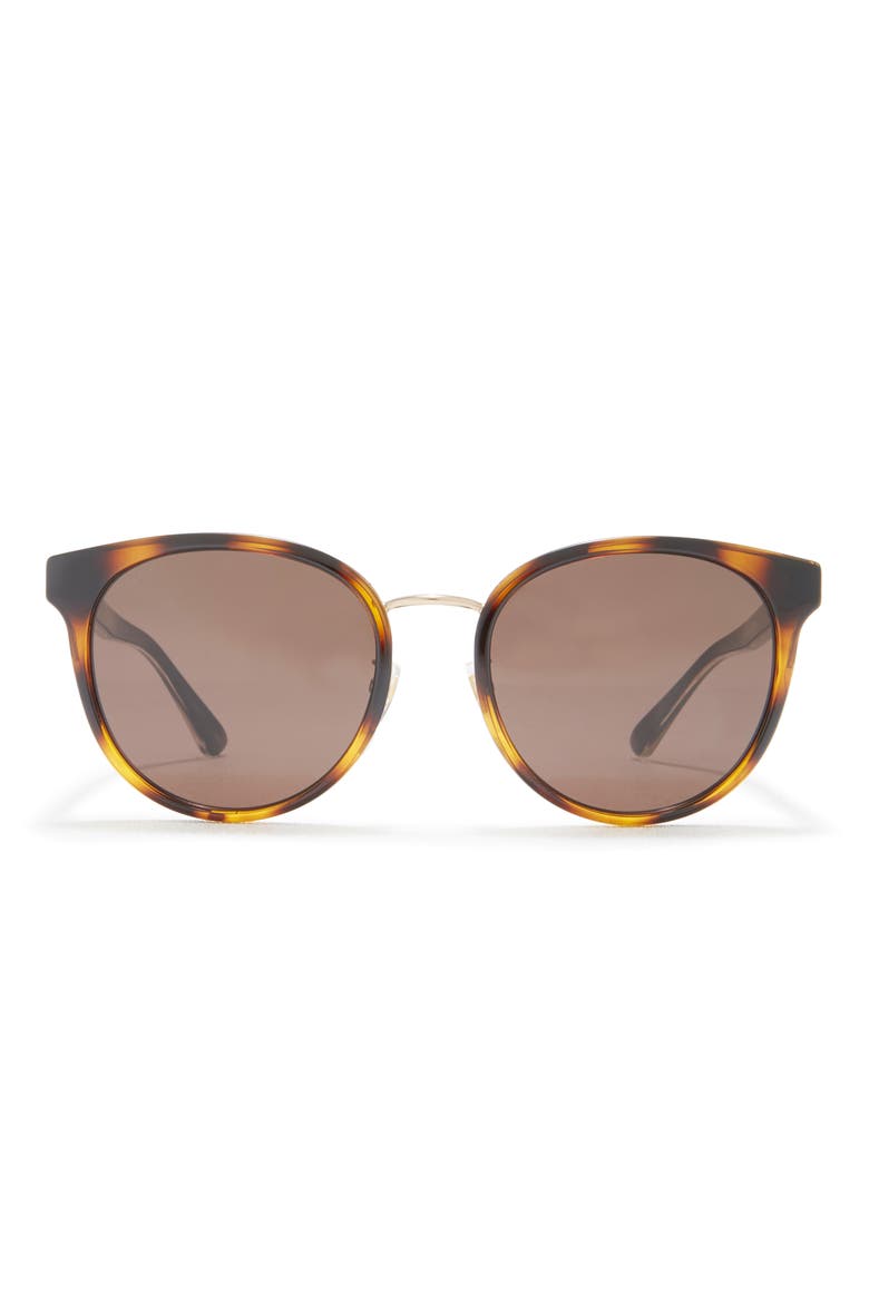 56mm Round Sunglasses, Main, color, HAVANA BLACK BROWN