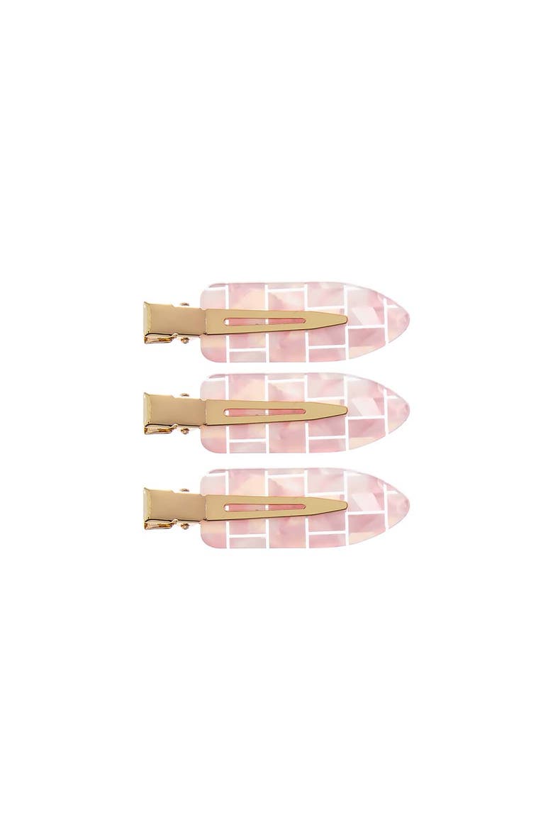 Iridescent Pastel Creaseless Clip Set, Main, color, Pink