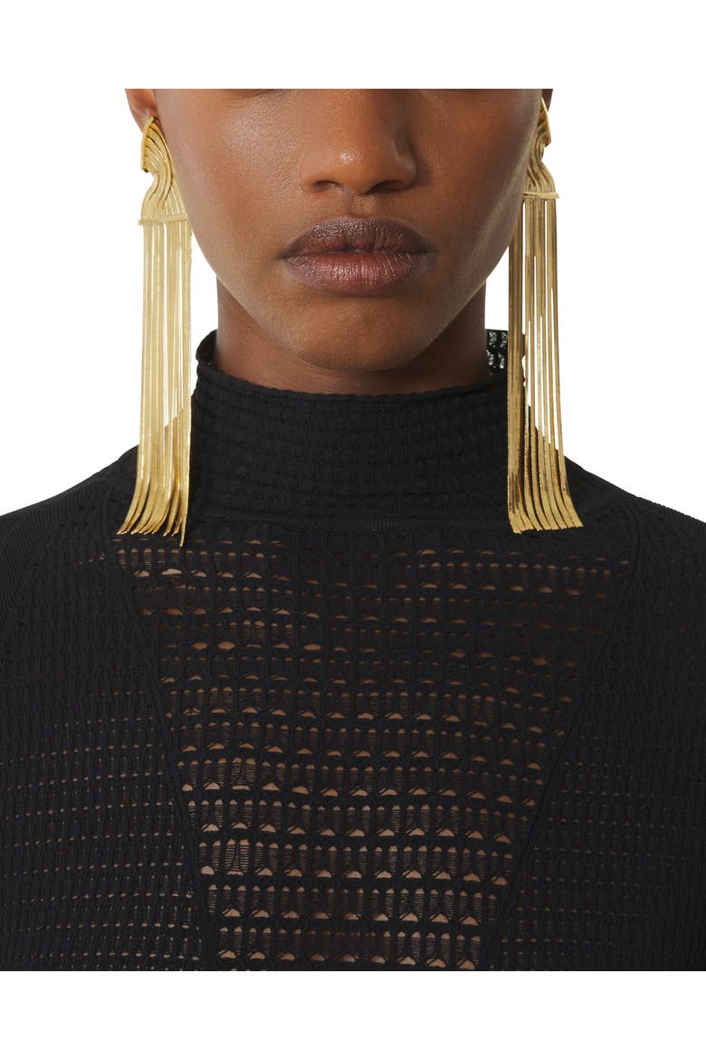 Chain Earrings, Alternate, color, Gold