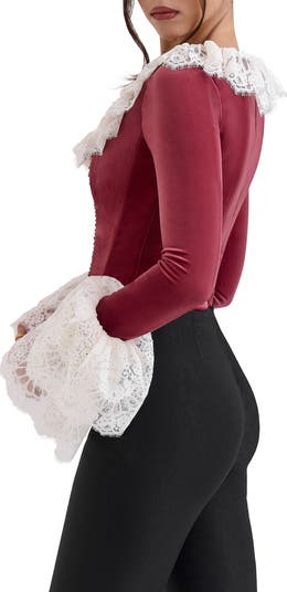 Jacinda Ruffle Velvet Corset Top