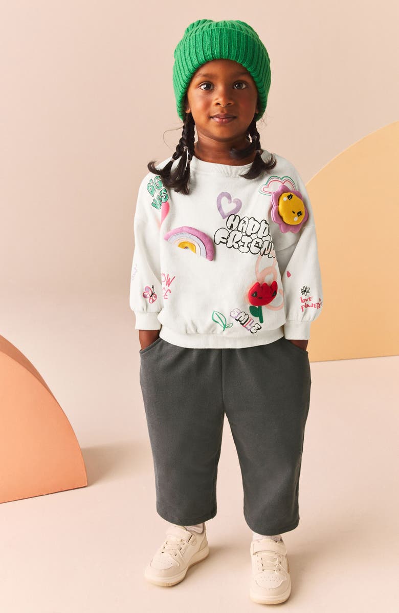 NEXT Kids' Appliqué Sweatshirt & Sweatpants Set, Alternate, color, 