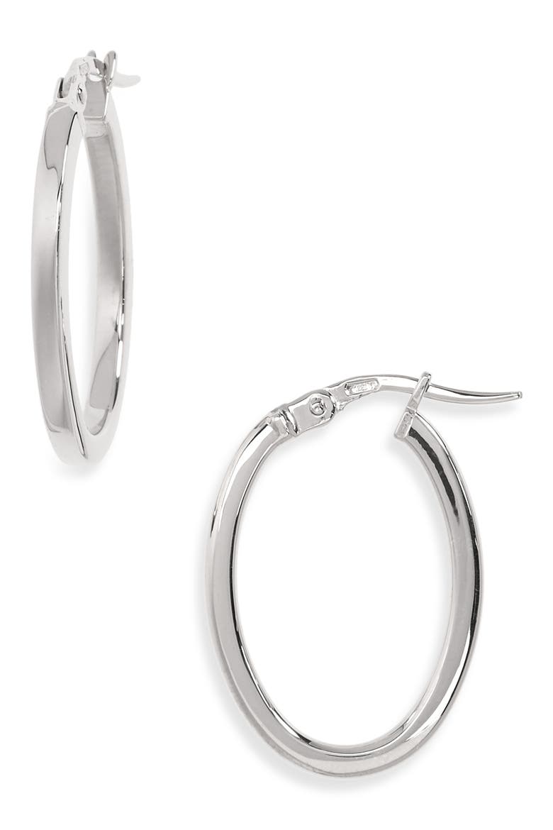 Medium Hoop Earrings, Main, color, WHITE
