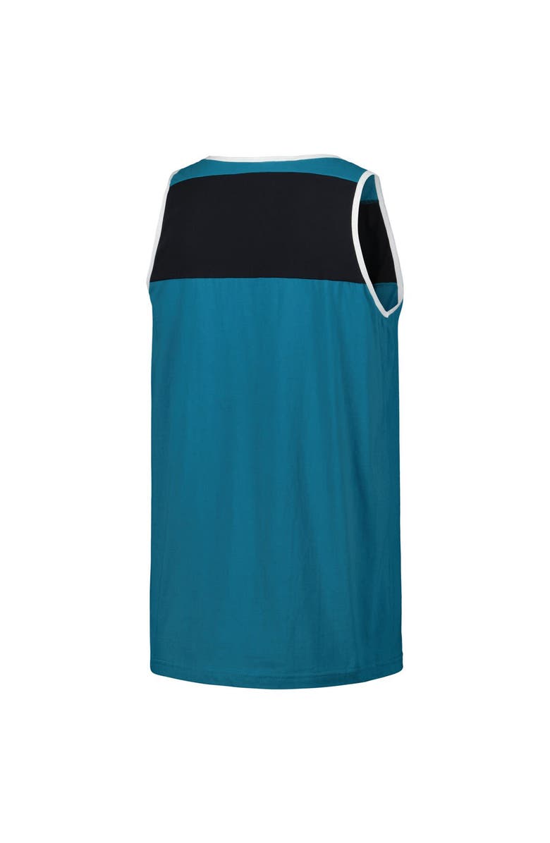 Mitchell & Ness Men's Mitchell & Ness Teal/Black Jacksonville Jaguars Gridiron Classics Heritage Colorblock Tank Top, Alternate, color, Teal