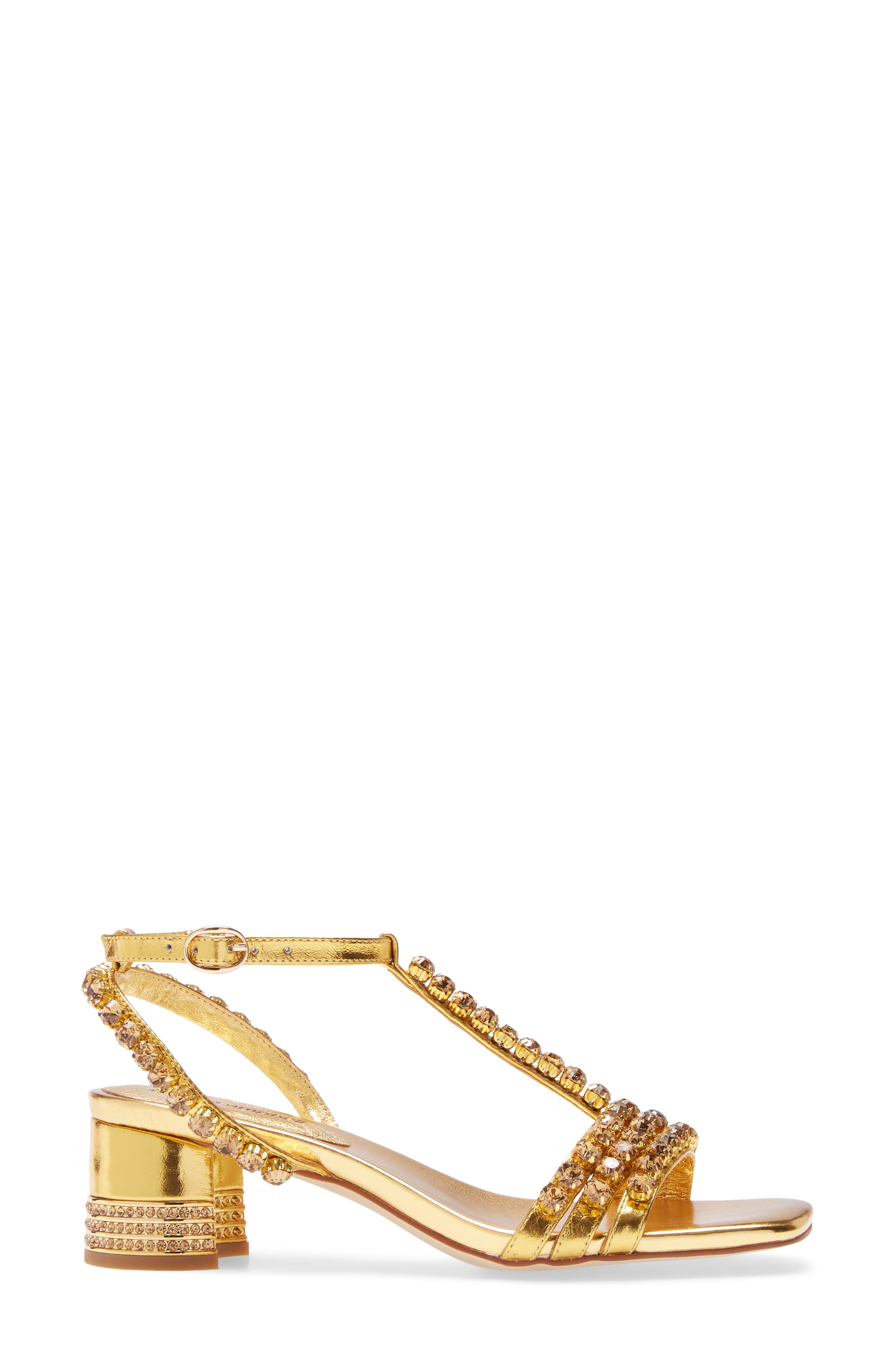 Reyn Jewel T-Strap Sandal, Alternate, color, GOLD COMBO LEATHER
