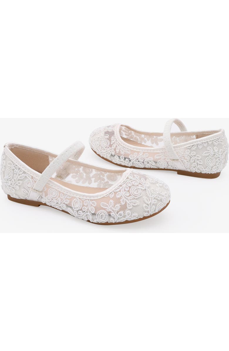 Kailee P Pas Crochet Lace Mary Jane Flats, Alternate, color, Ivory