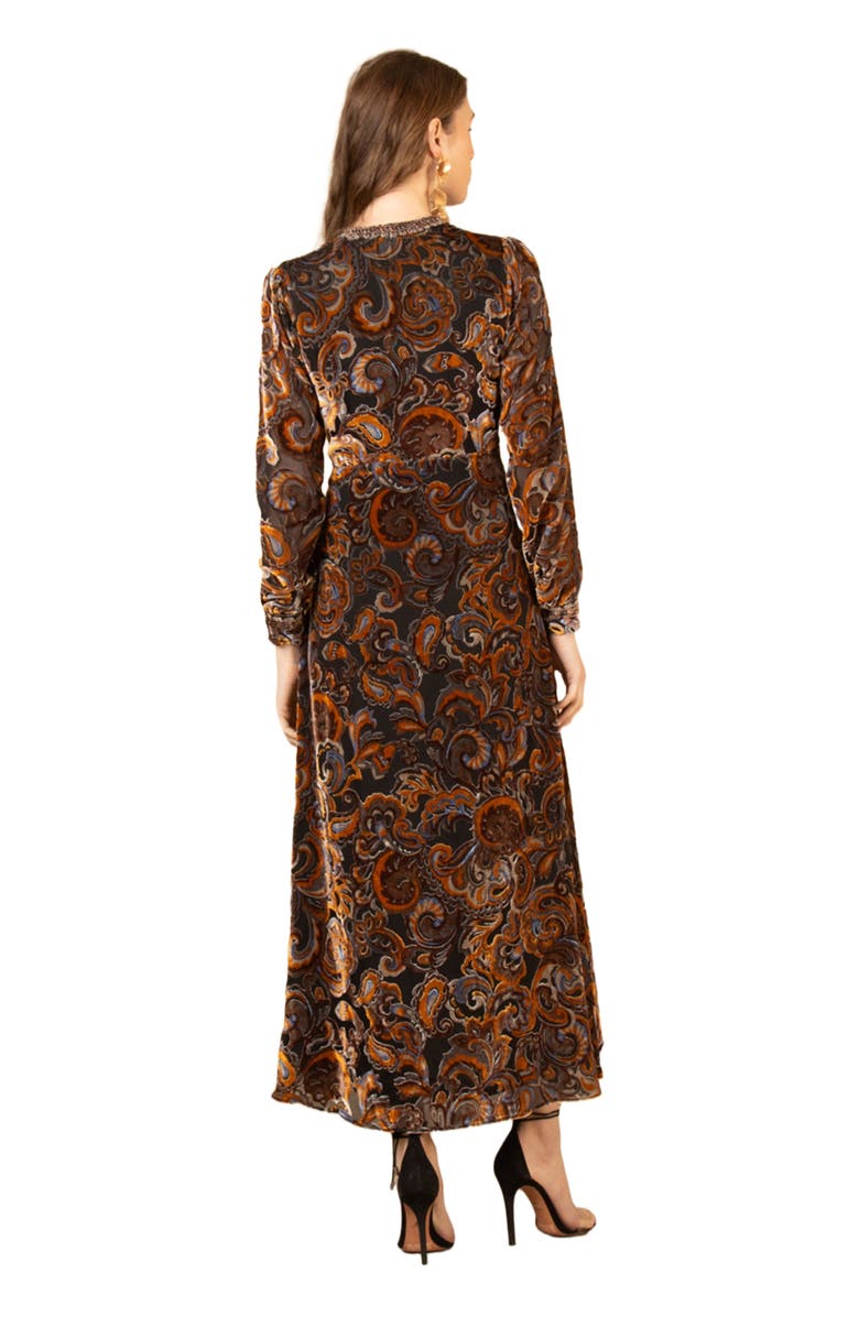 Hale Bob Clarissa Velvet Midi Dress, Alternate, color, Black