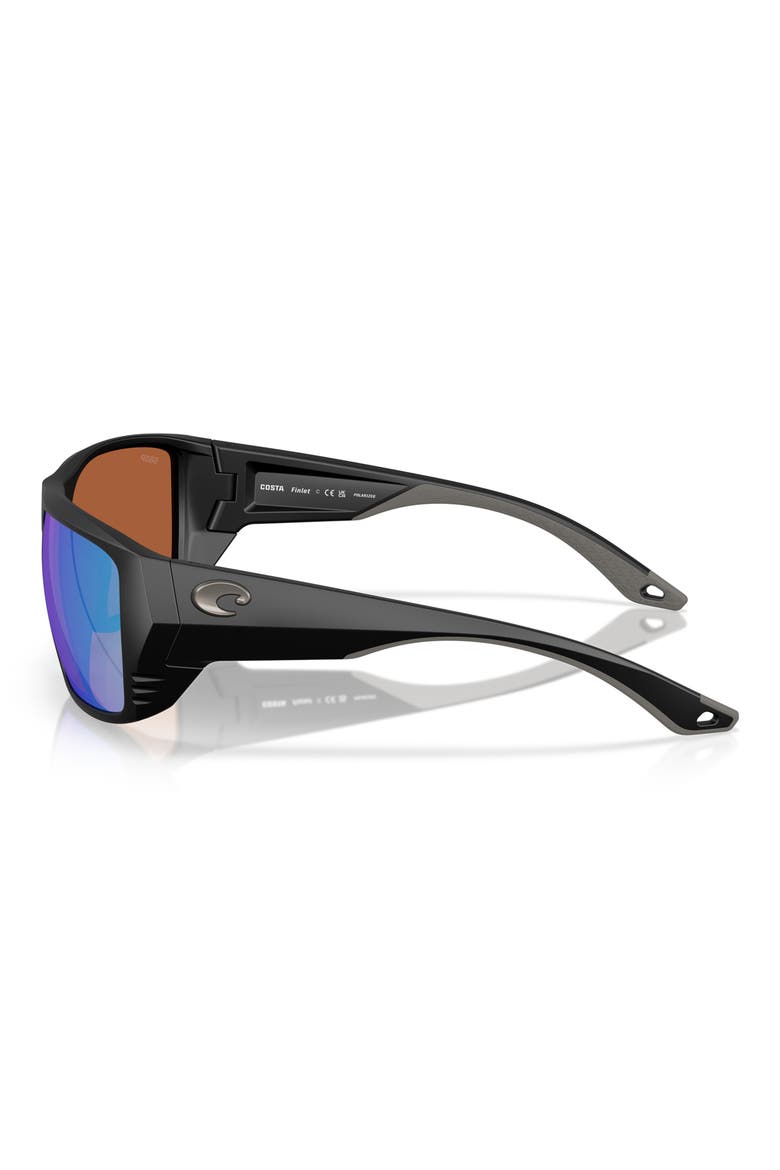 59mm Polarized Square Sunglasses, Alternate, color, MATTE BLACK/ GREEN MIRROR
