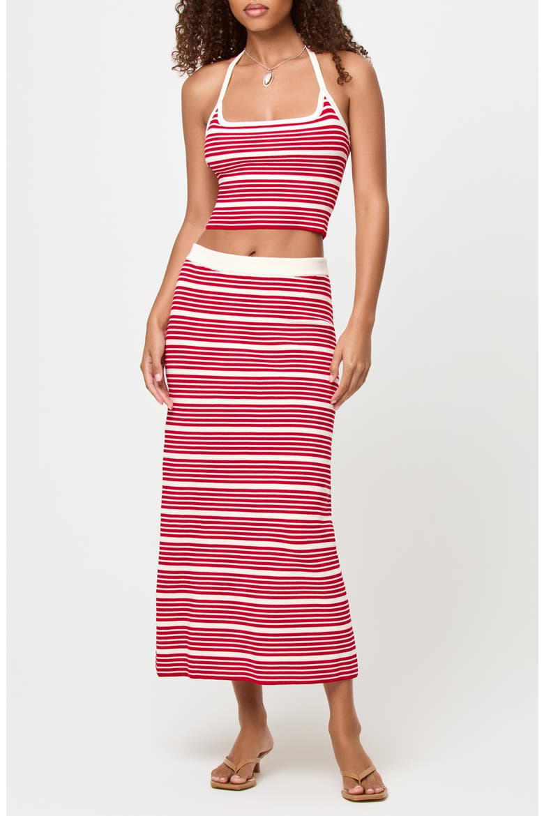 Positano Stripe Halter Rib Crop Cover-Up Top, Alternate, color, SUPERBLOOM STRIPE
