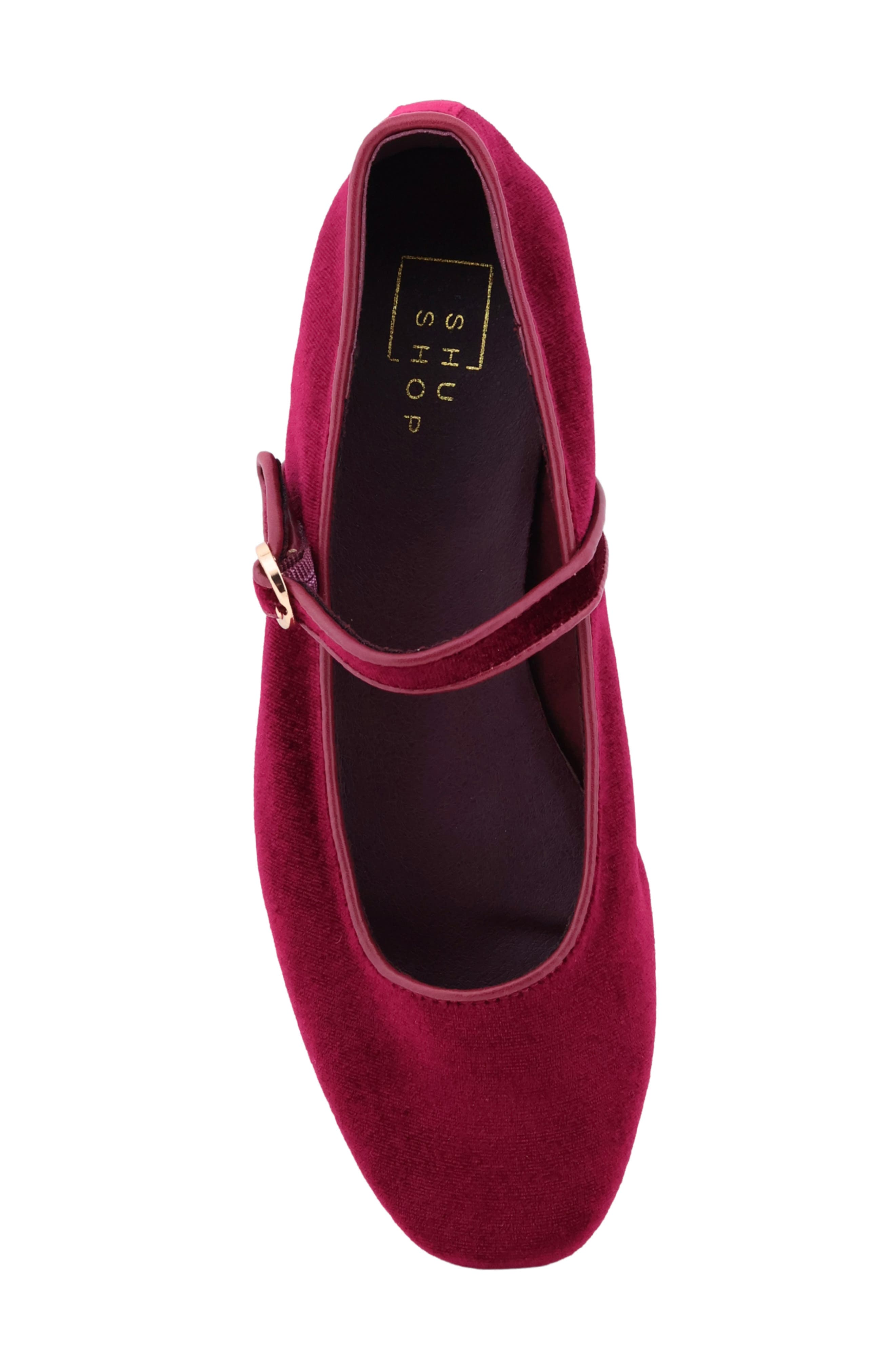 Annabelle Mary Jane Flat, Alternate, color, BORDEAUX VELVET