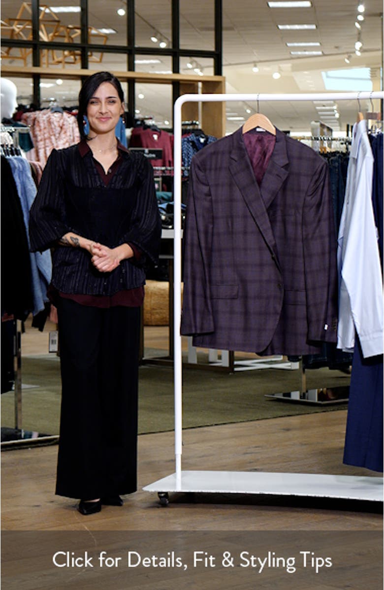 Flynn Classic Fit Ombré Check Wool Sport Coat, sales video thumbnail