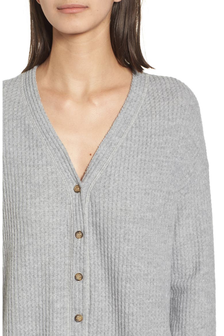 Thermal Button Front Shirt, Alternate, color, GREY