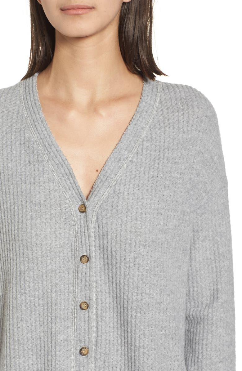 Socialite Thermal Button Front Shirt, Alternate, color,