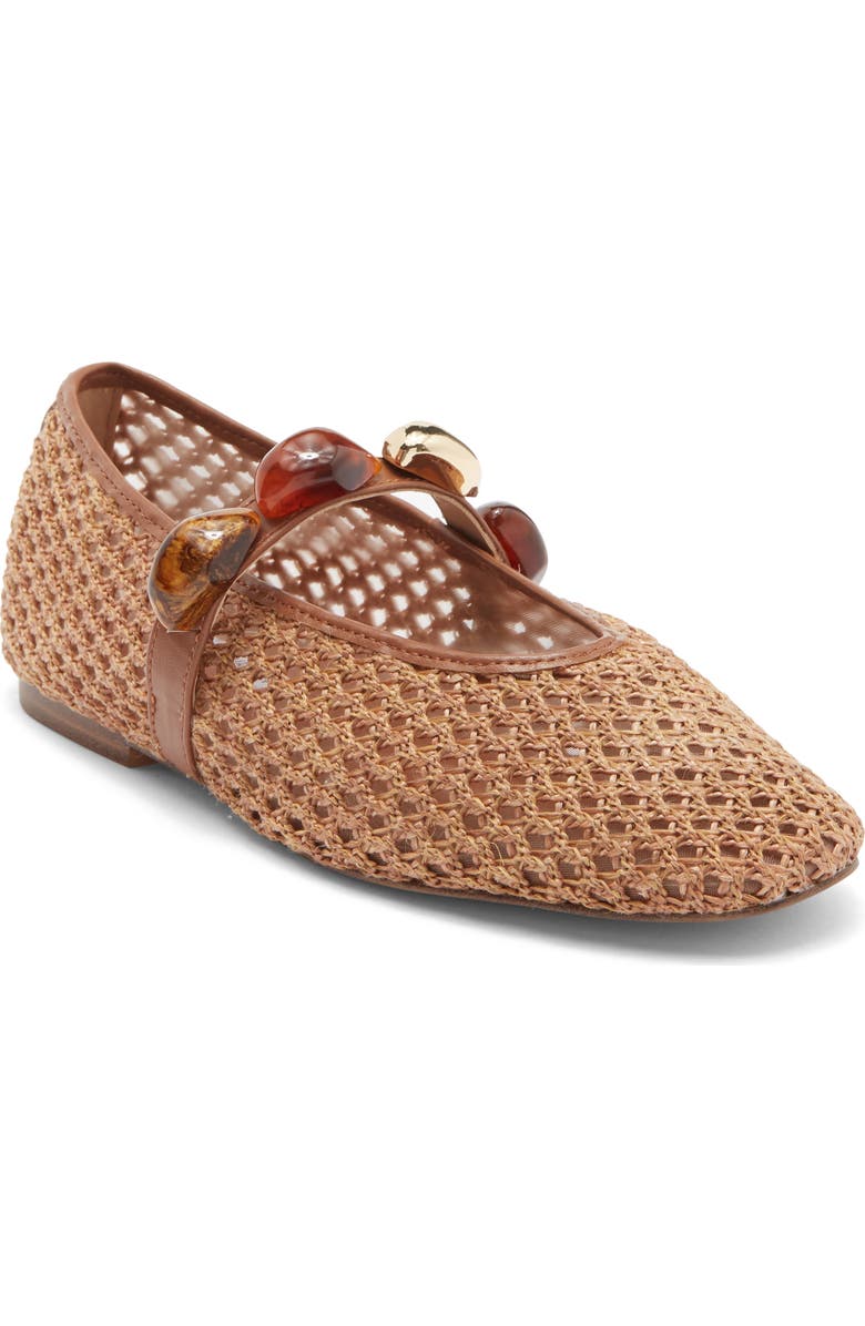 Steve Madden Poppin Flat, Main, color, Brown Raffia