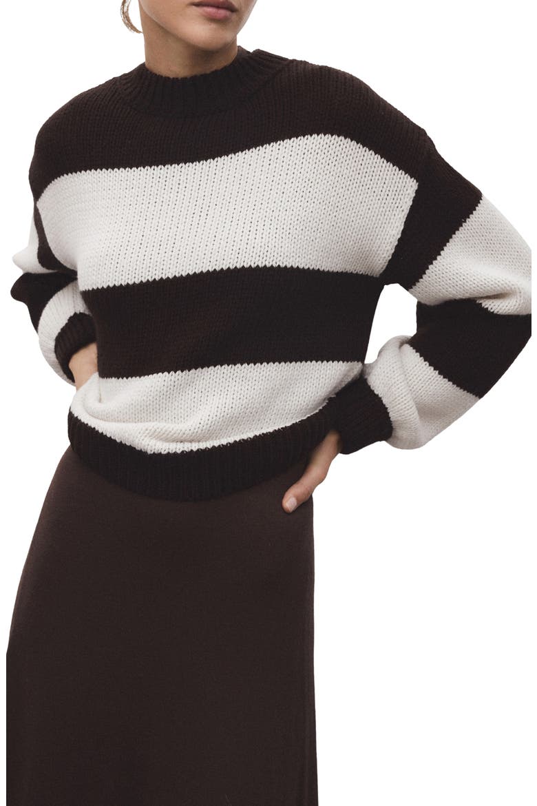 Knit Striped Sweater, Main, color, ECRU