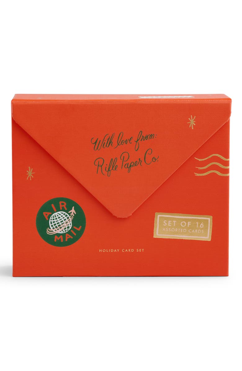 Rifle Paper Co. Box Set of 16 Letters to Santa Greeting Cards, Alternate, color, Red