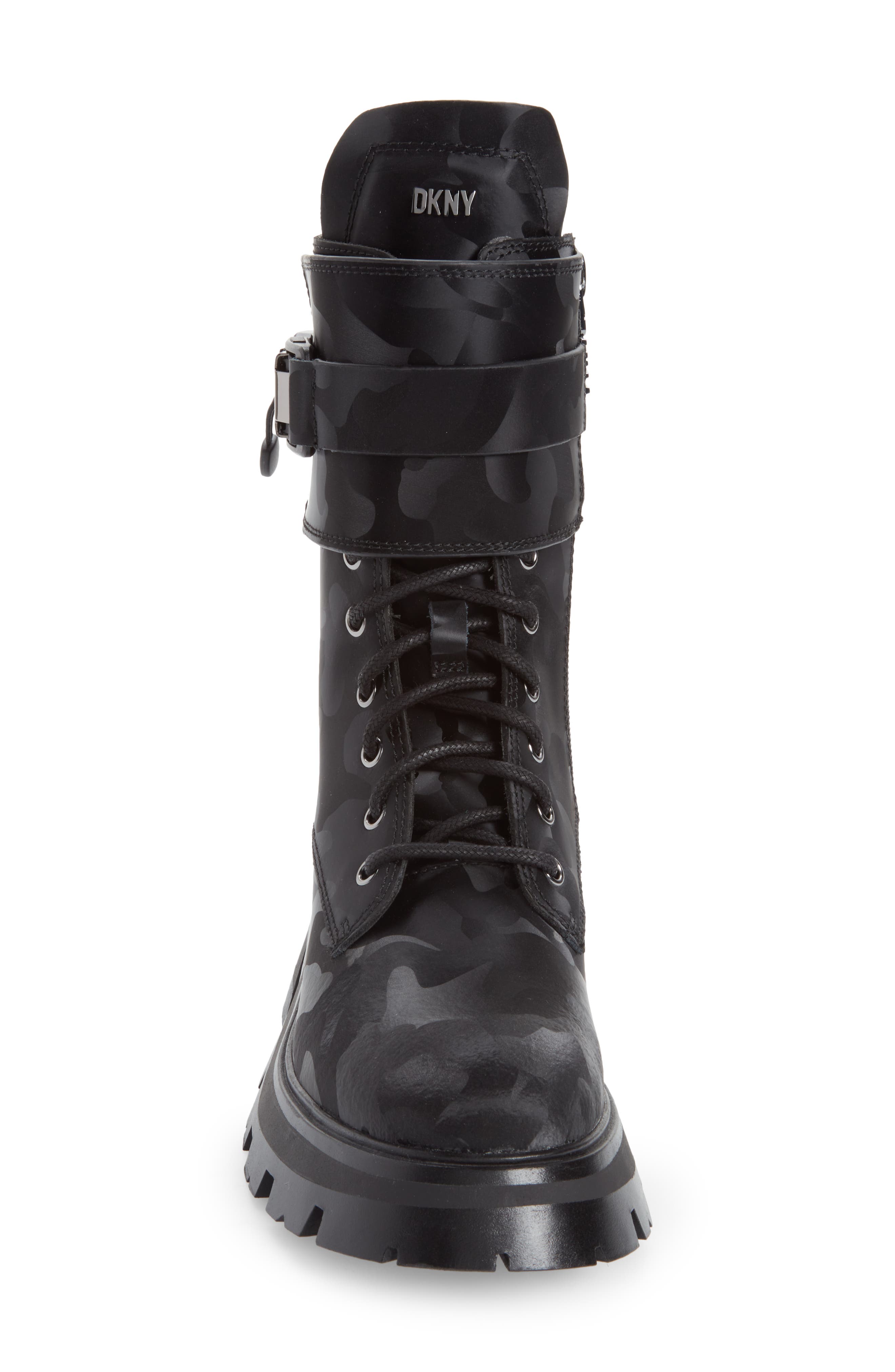 DKNY Sava Combat Boot, Alternate, color, Black Camo