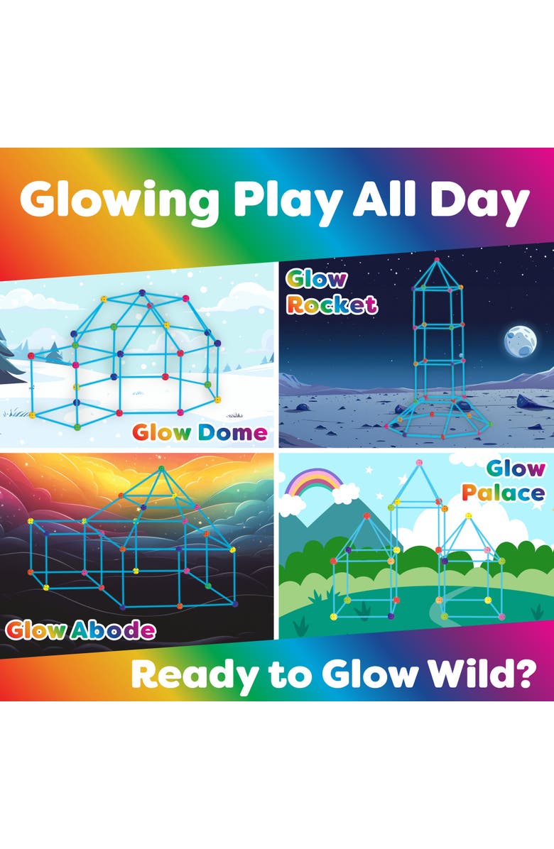 Power Your Fun Rainbow Forts Construction Set - 90 Pcs, Alternate, color, Blue, Red, Green, Purple