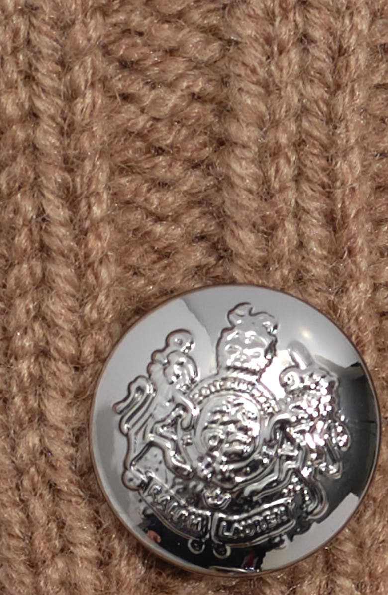 ZZDNU Lauren Ralplh Lauren Crest Knit Glove, Alternate, color, Adirondak Heather