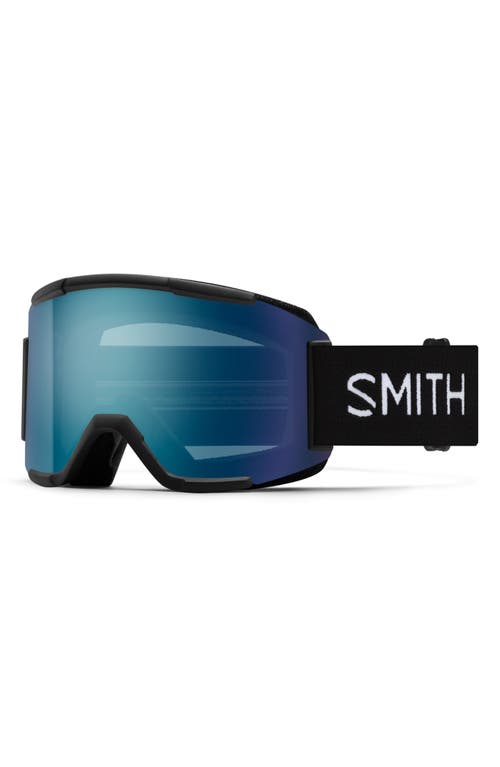 Smith Squad Xl Special Fit Snow Goggles In Black/everyday Blue Mirror