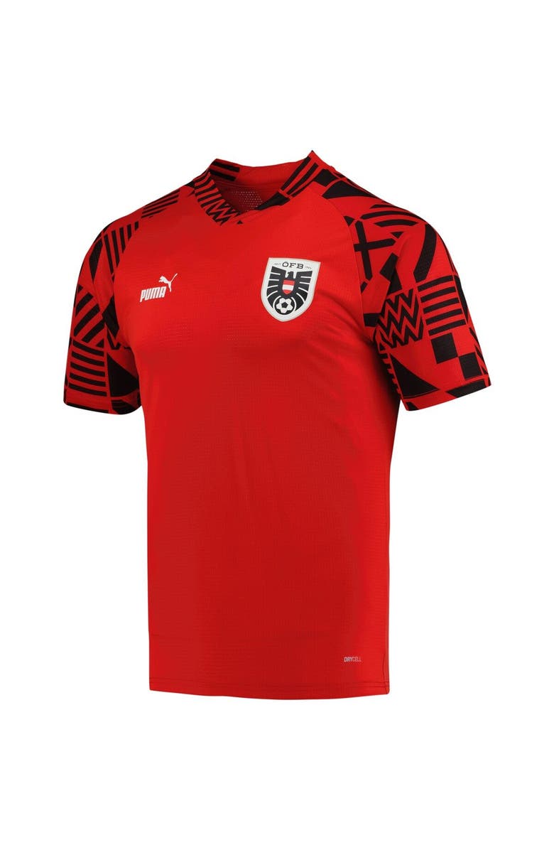 PUMA Men's Puma Red Austria National Team Pre-Match V-Neck Top, Alternate, color, 