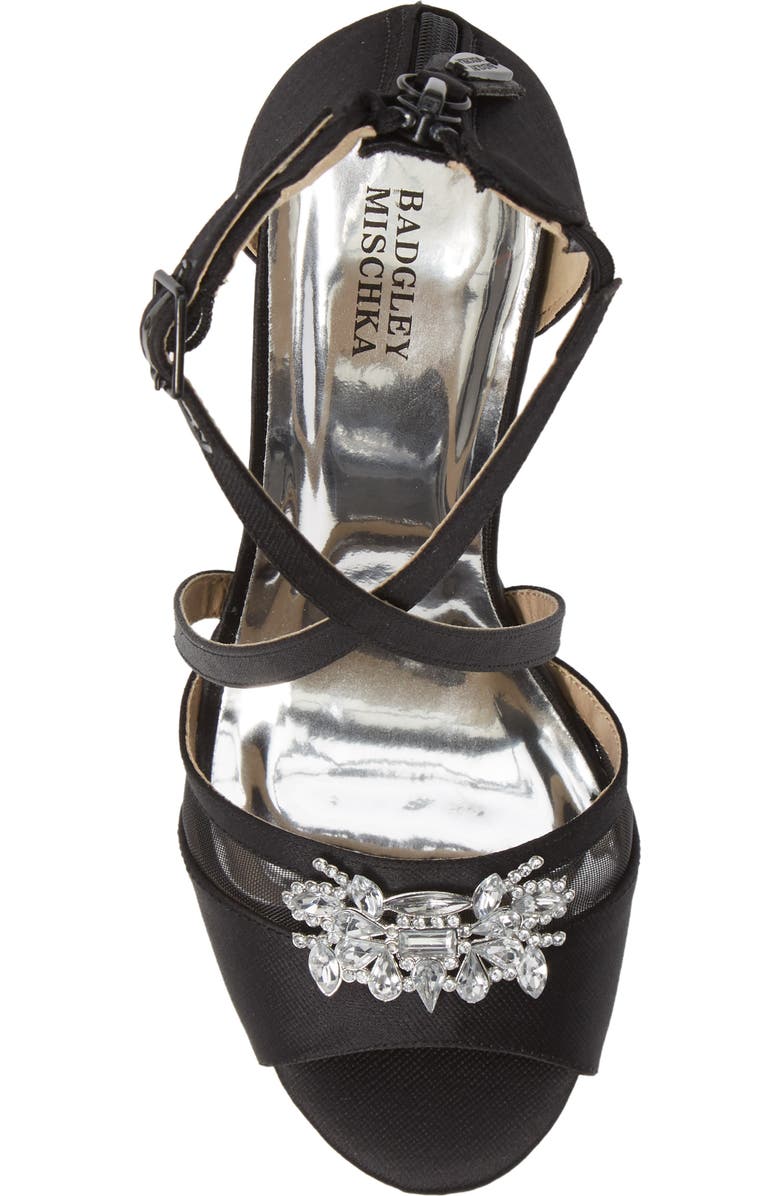 Badgley Mischka Collection Badgley Mischka Kandall Hannah Embellished Cross Strap Sandal, Alternate, color,