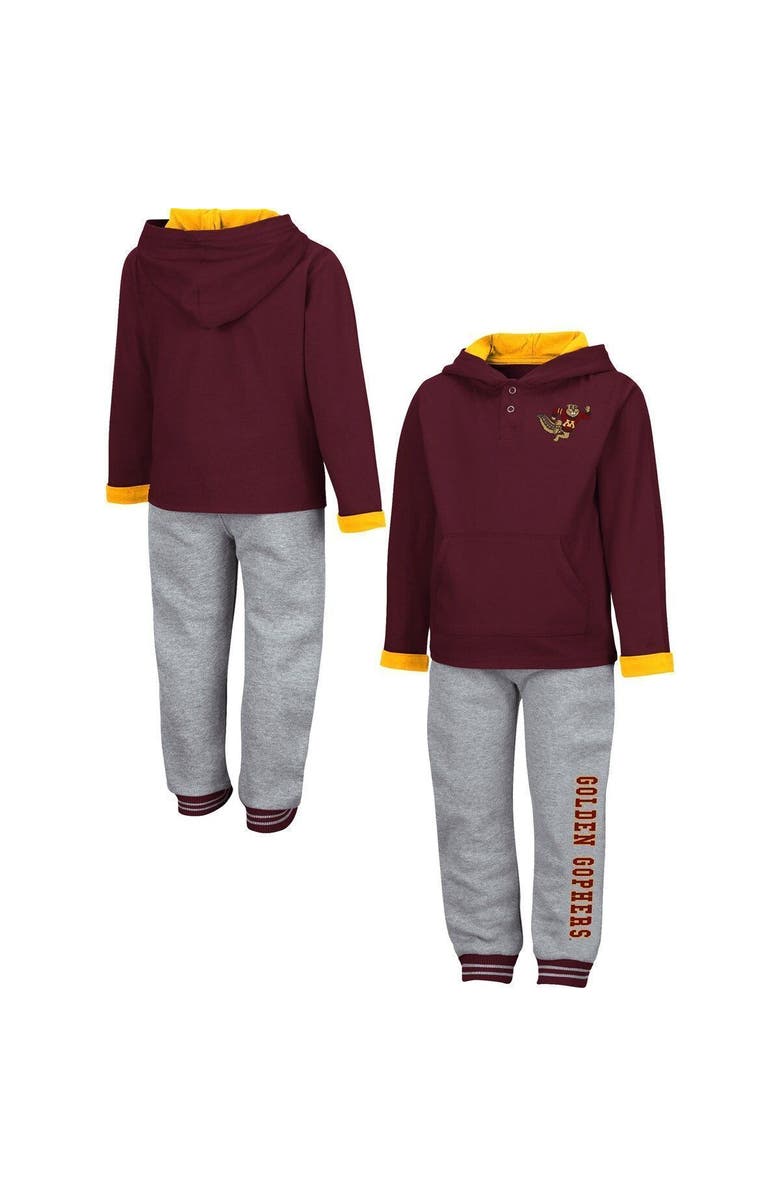 COLOSSEUM Toddler Colosseum Maroon/Heathered Gray Minnesota Golden Gophers Poppies Pullover Hoodie and Sweatpants Set, Main, color, 