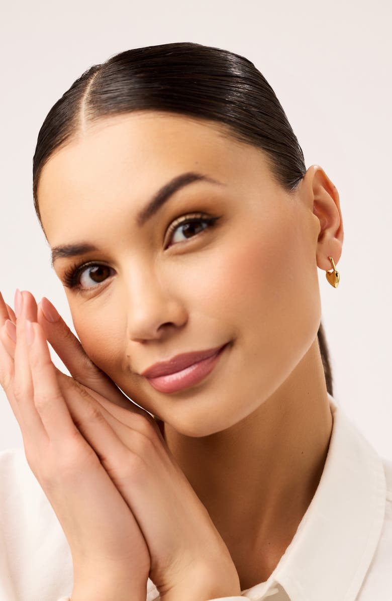 Ana Luisa Cameron Two Tone Heart Drop Hoop Earrings, Alternate, color, Gold