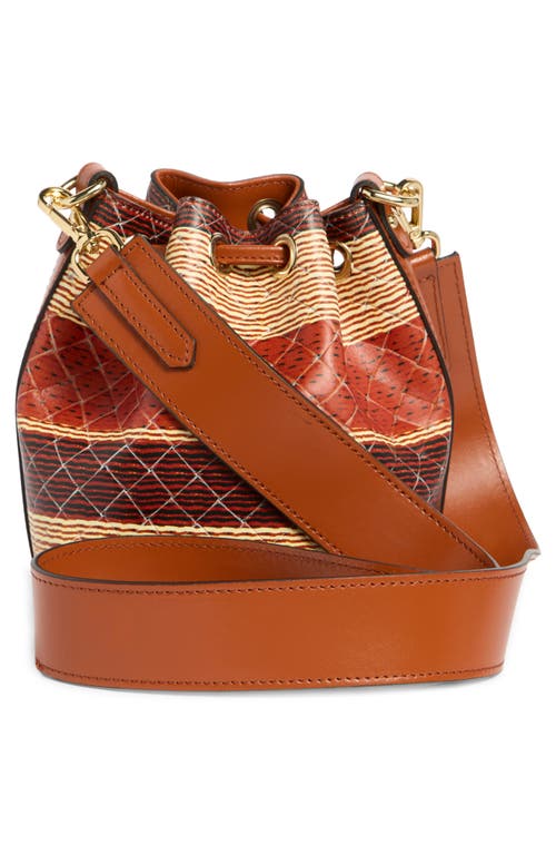 Valentino By Mario Valentino Jules Tresse Drawstring Bucket Bag In Brown