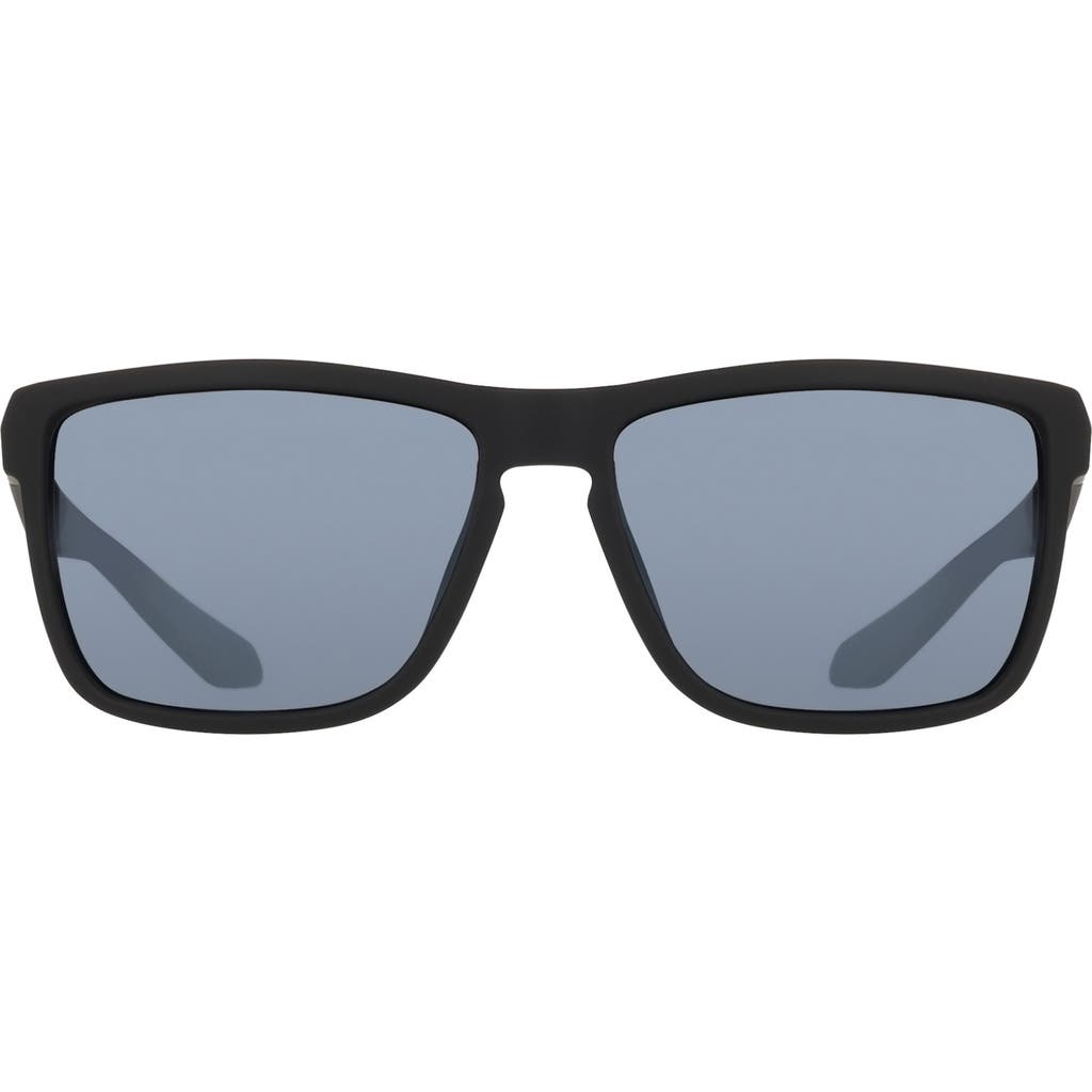 Dragon 58mm Rectangular Sunglasses In Matte Black/silver Flash