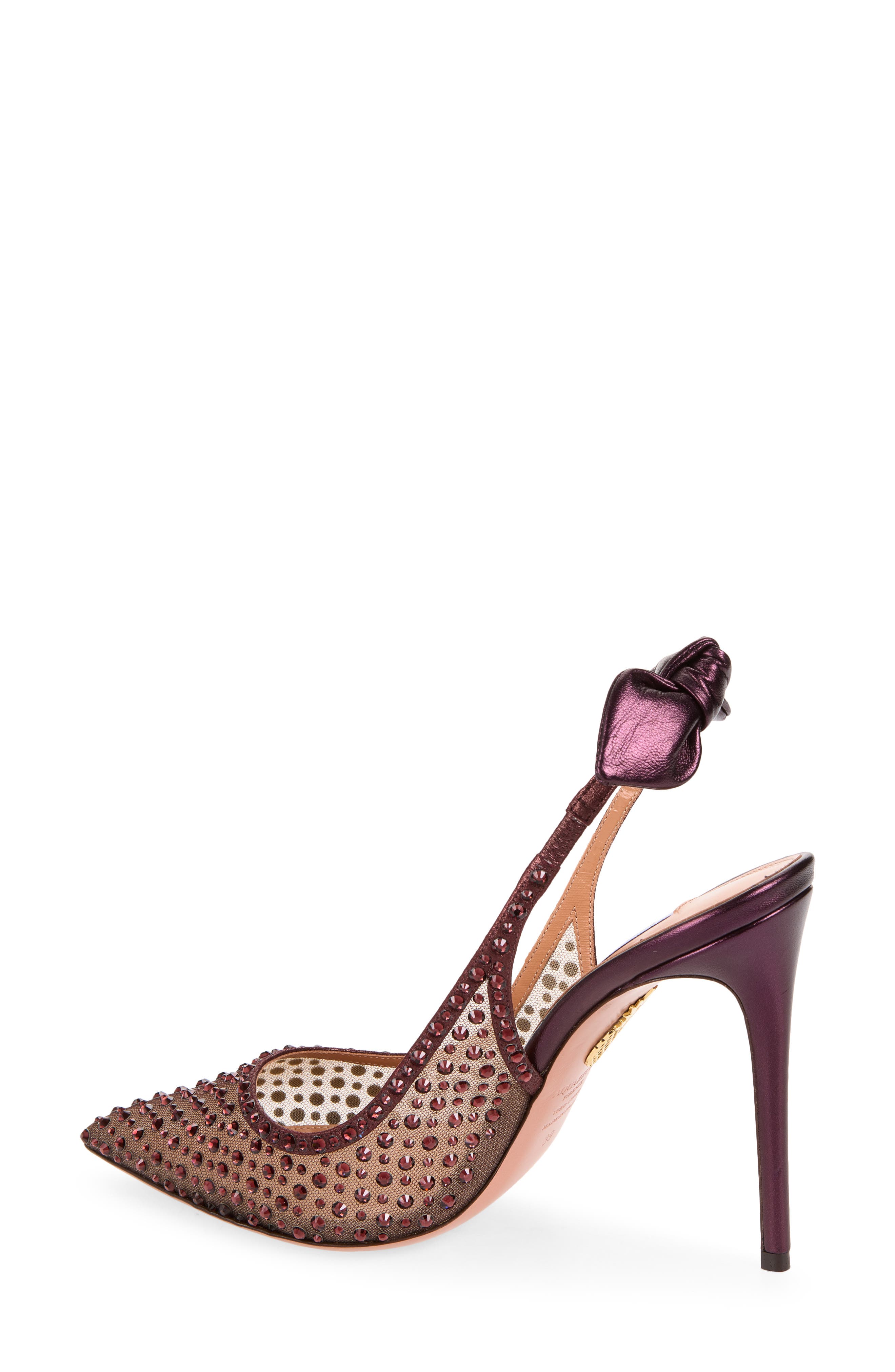 Bow Rhinestone Slingback Sandal, Alternate, color, MERLOT