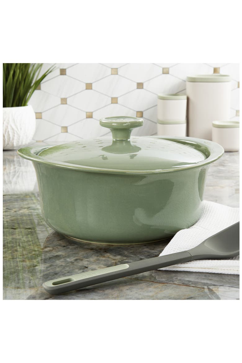 Leo Balance Covered 4.5-Quart Ceramic Baking Dish, Alternate, color, SAGE
