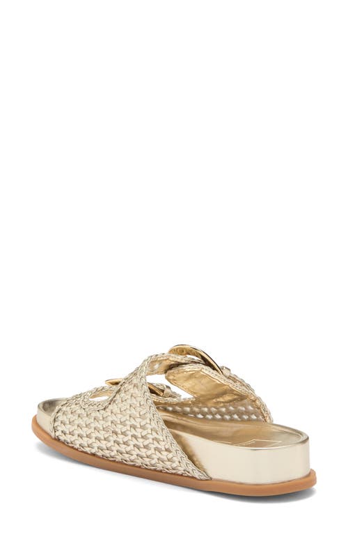 Dolce Vita Sensa Woven Double Strap Slide Sandal In Platinum Stella