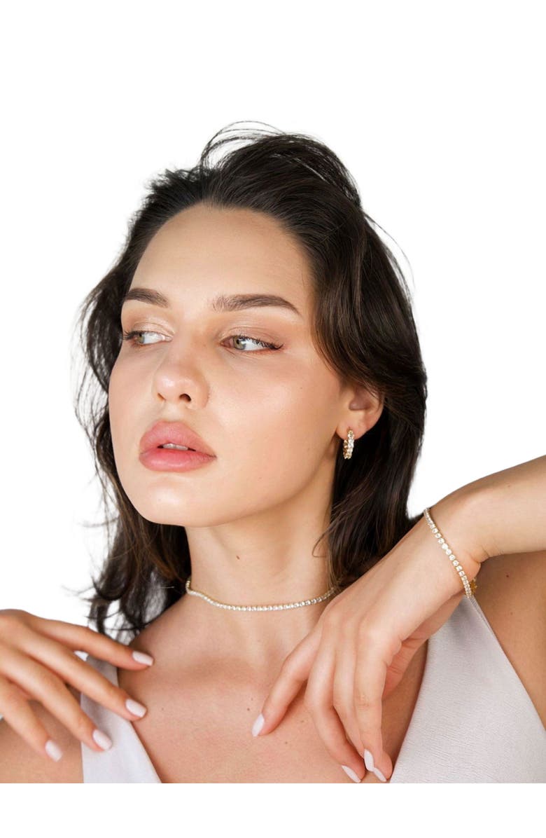 Hollywood Sensation Tennis Bracelet with 1/8 CT Cubic Zirconia, Alternate, color, Silver