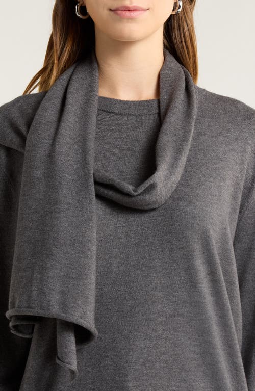 Halogenr Halogen(r) Crewneck Scarf Sweater In Gray