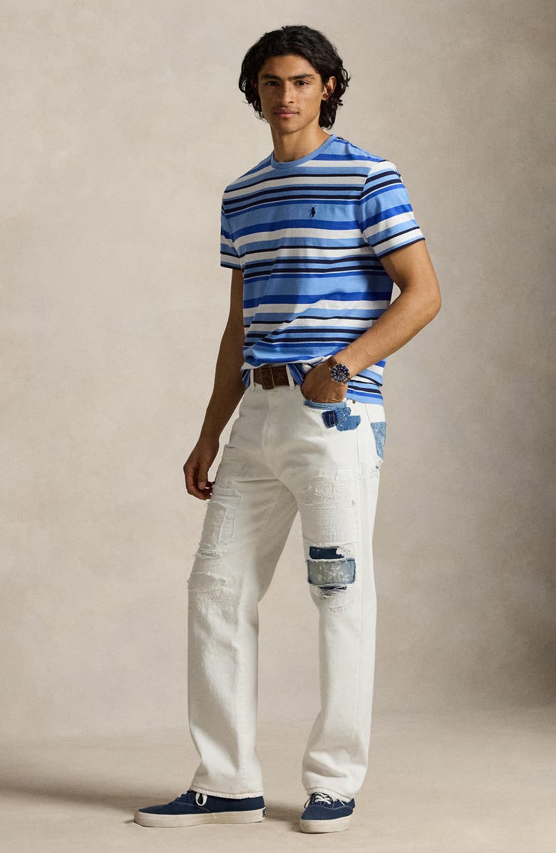 Polo Ralph Lauren Classic Fit Stripe Cotton T-Shirt, Alternate, color, Bristol Blue Multi
