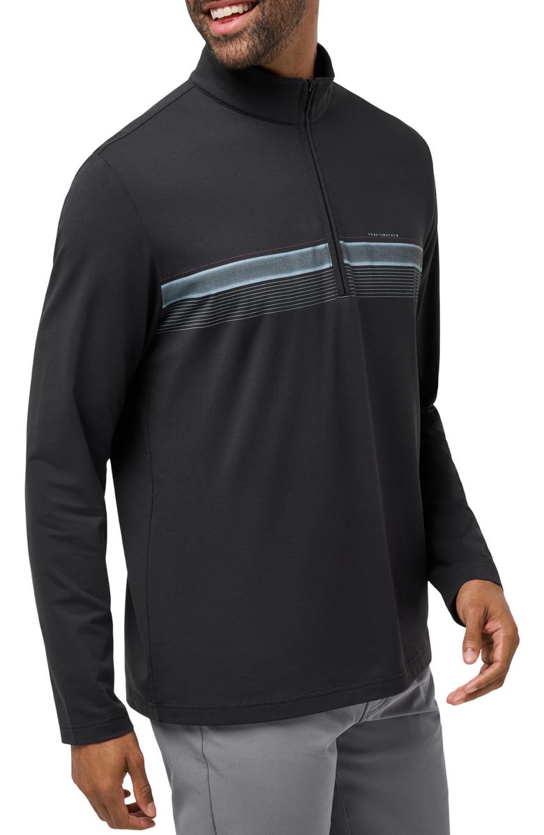 TravisMathew Nautical Adventure Quarter Zip Pullover, Alternate, color, Black