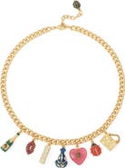 Kurt Geiger London Mixed Charm Curb Chain Necklace