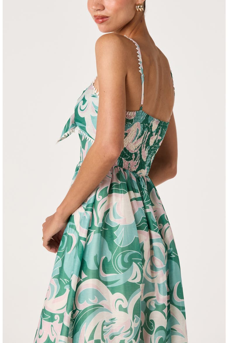 Makayla Sleeveless A-Line Dress, Alternate, color, GREEN ABSTRACT