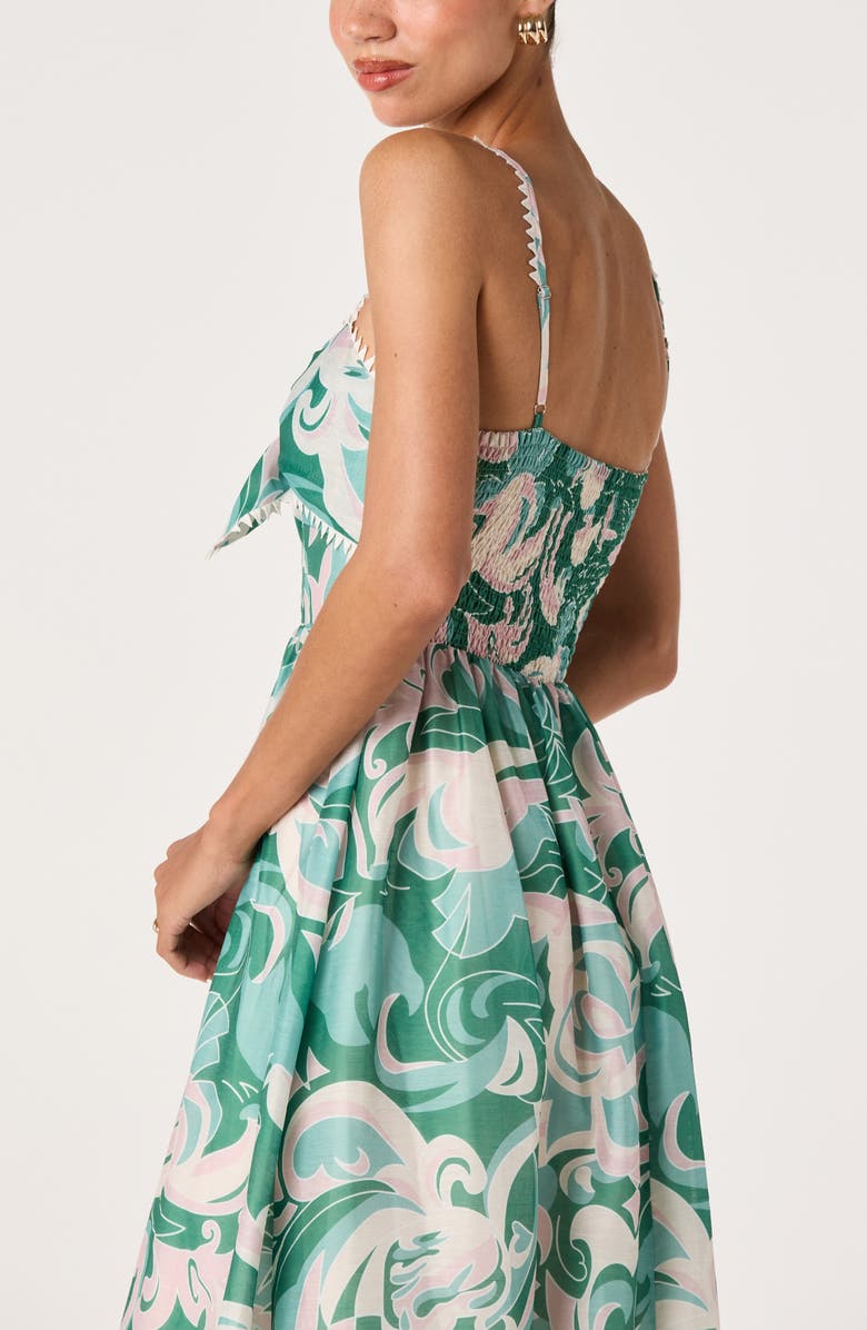 ASTR the Label Makayla Sleeveless A-Line Dress, Alternate, color, Green Abstract