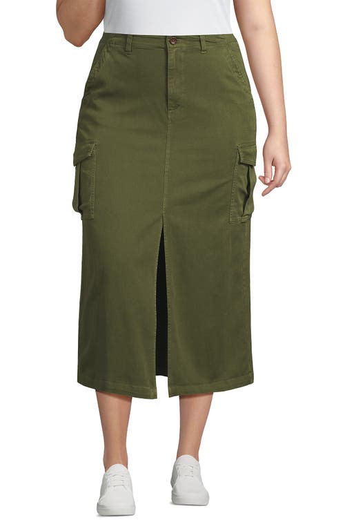 Lands' End Cool Fade Cargo Maxi Skirt In Green
