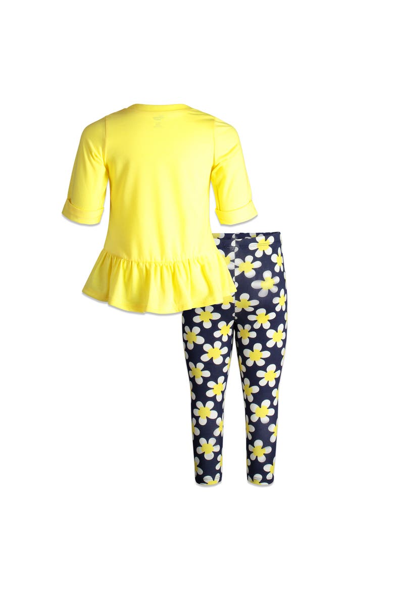 Minnie Mouse 2-Piece T-Shirt and Leggings Set, Alternate, color, Yellow Navy Daisy