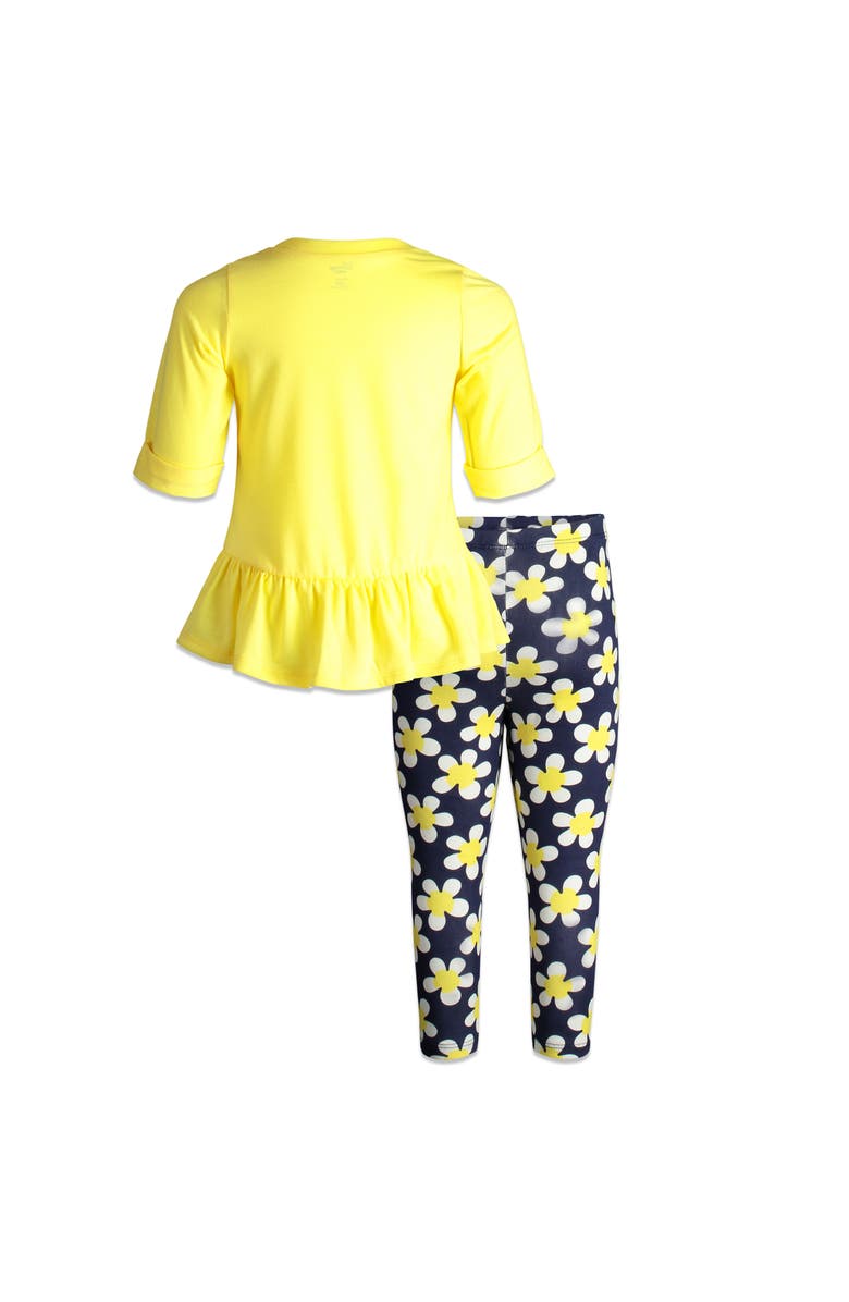 Disney Minnie Mouse 2-Piece T-Shirt and Leggings Set, Alternate, color, Yellow Navy Daisy