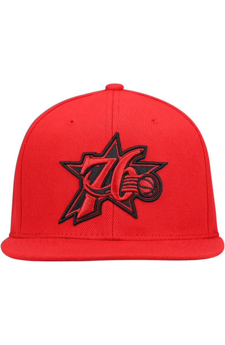 Mitchell & Ness Men's Mitchell & Ness Red Philadelphia 76ers Hardwood Classics Tonal Snapback Hat, Alternate, color, 