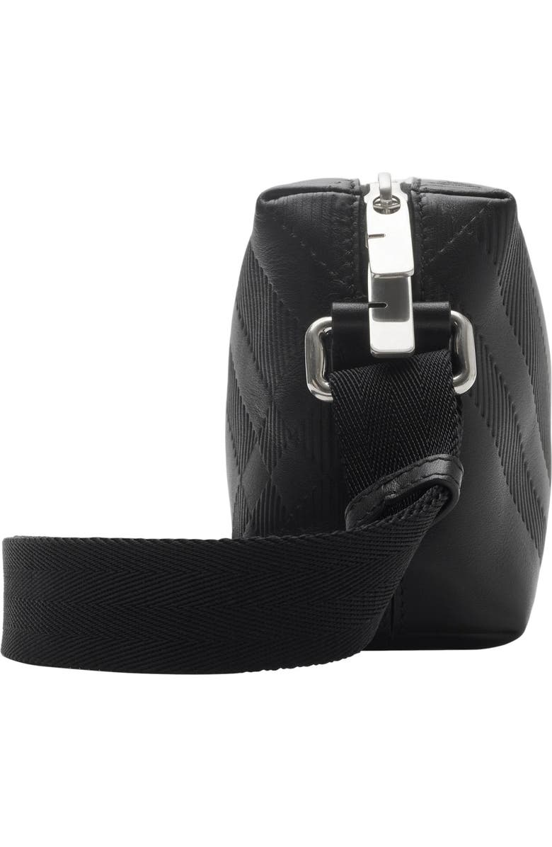 Burberry Embossed Check Crossbody Bag, Alternate, color, Black