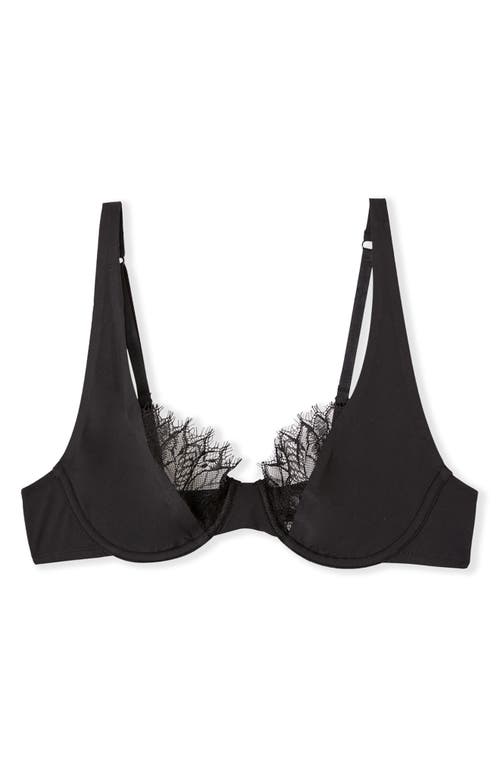Etam Mysterieuse Classique Lace Trim Underwire Bra In Black