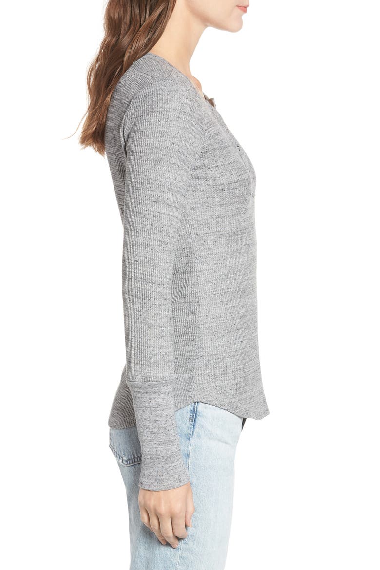 Thermal Henley Tee, Alternate, color, HEATHER GREY