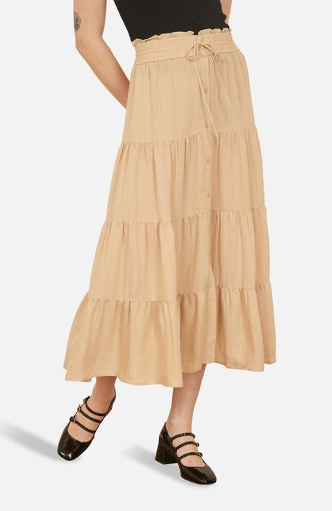 High-Waist Midi Boho Skirt
