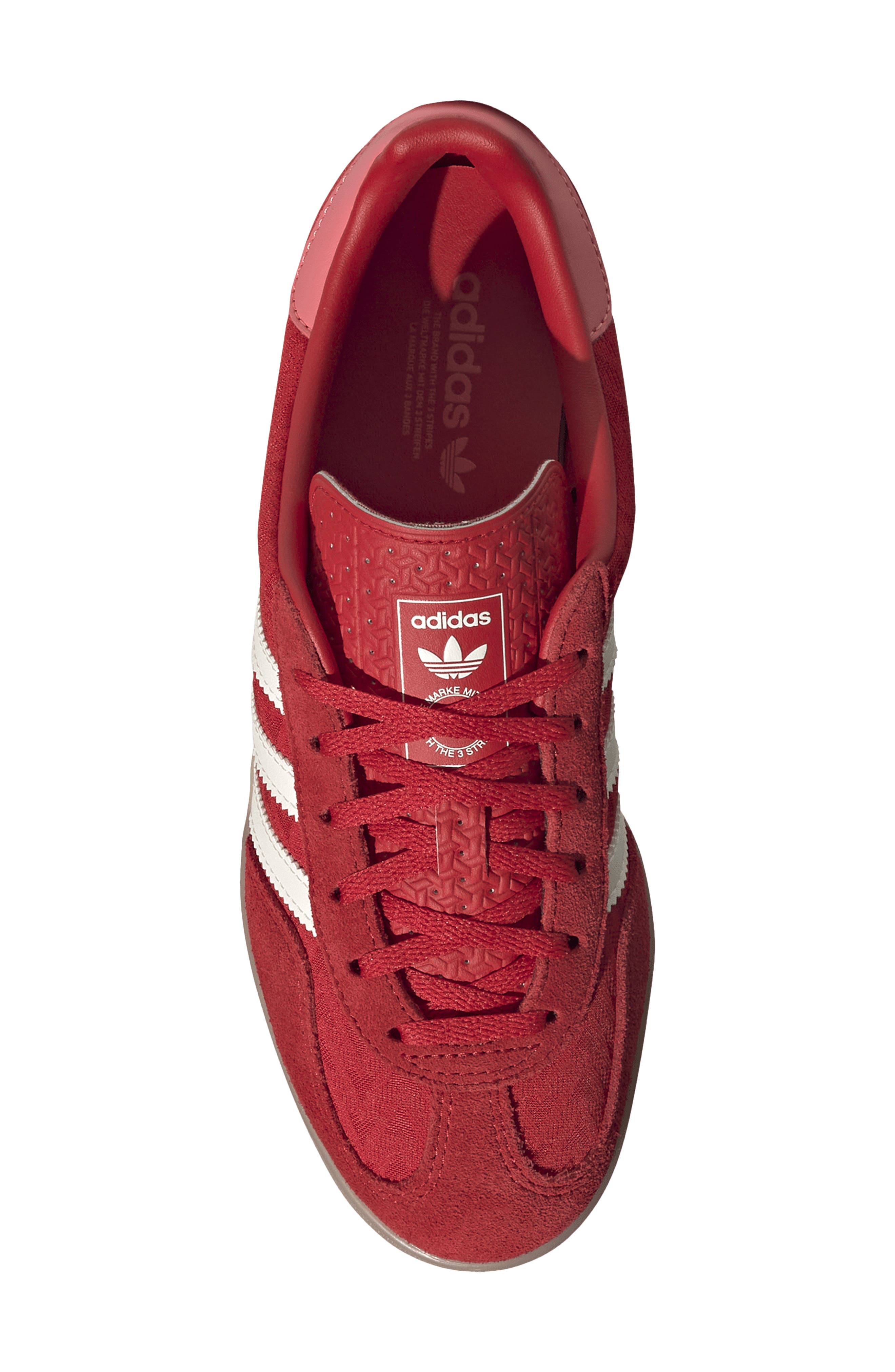 adidas Gazelle Indoor Sneaker, Alternate, color, Scarlet/ Core White/ Gum 3