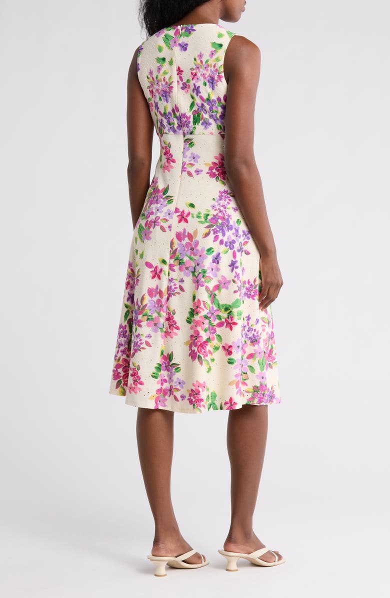 London Times Jersey Eyelet Sleeveless Dress, Alternate, color, 